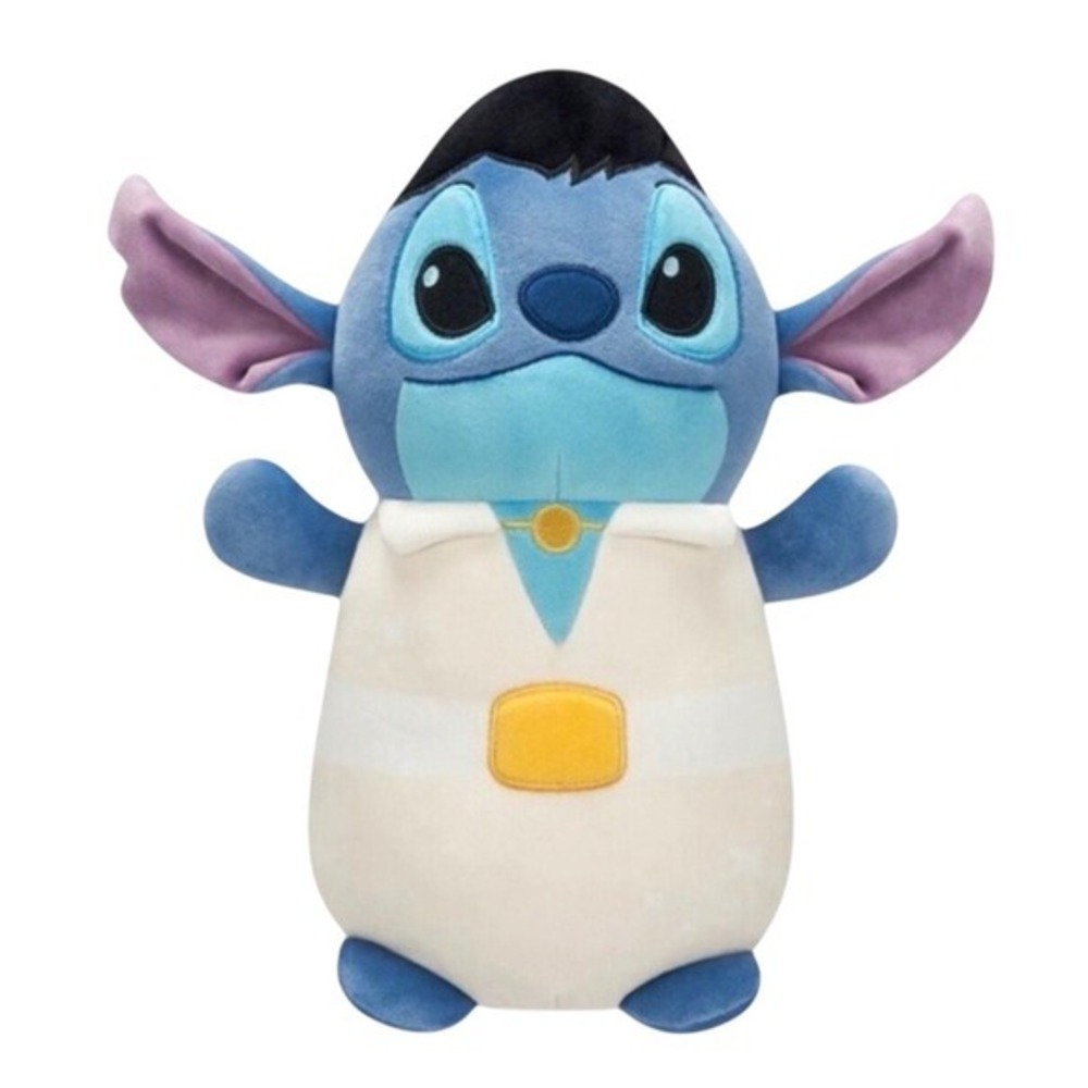 Squishmallows Elvis Stitch Plush 10" Blue Excellent Disney Hugmees Jumpsuit
